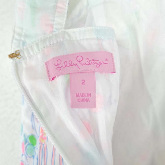 RARE Lilly Pulitzer Sandrine Balloon Pop Print Dress Size 2 - Picture 7 of 8